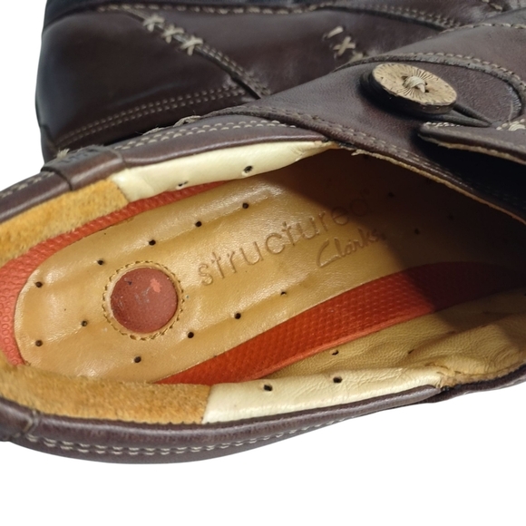 Clarks Unstructured Loafers Shoes Womens Brown Leather Casual Slip-On Sz 7.5M - Picture 8 of 10